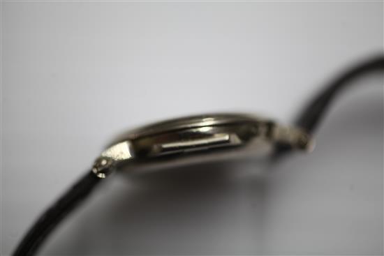 A gentlemans 18ct white gold Patek Philippe Officers wrist watch, model 5054G-001,